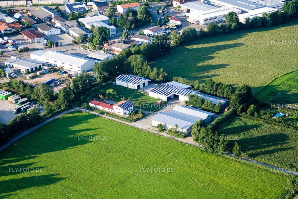 In den Rötzwiesen, Hof Fam. Kerth | Luftbild: In den Rötzwiesen, Hof Fam. Kerth im Ortsteil Minderslachen in Kandel im Bundesland Rheinland-Pfalz in Deutschland. Foto: IMG_11709.jpg vom 25.07.2008 durch Werner Riehm/FLY-FOTO.de - Realisiert mit Pictrs.com