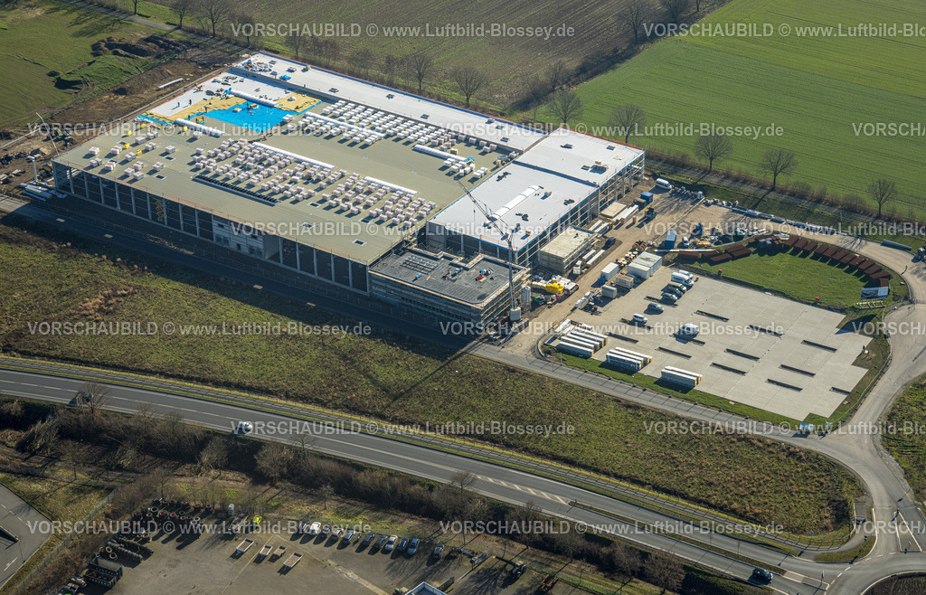 Olfen230206641 | Luftbild, Kordel Antriebstechnik, Baustelle und Neubau, Olfen-Stadt, Olfen, Münsterland, Nordrhein-Westfalen, Deutschland