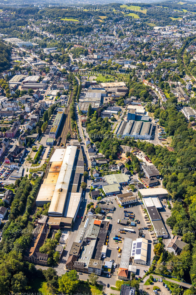 Gevelsberg240815460 | Luftbild, Gewerbegebiet Mühlenstraße, hinten der Ennepebogen, Gevelsberg, Ruhrgebiet, Nordrhein-Westfalen, Deutschland