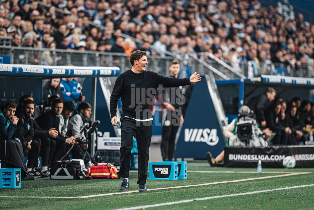 Fußball | Männer | Saison 2024/2025 | 2. Fußball-Bundesliga | 29. Spieltag | Hamburger SV vs. Eintracht Braunschweig | 11.04.2025 | Trainer Merlin Polzin (HSV)