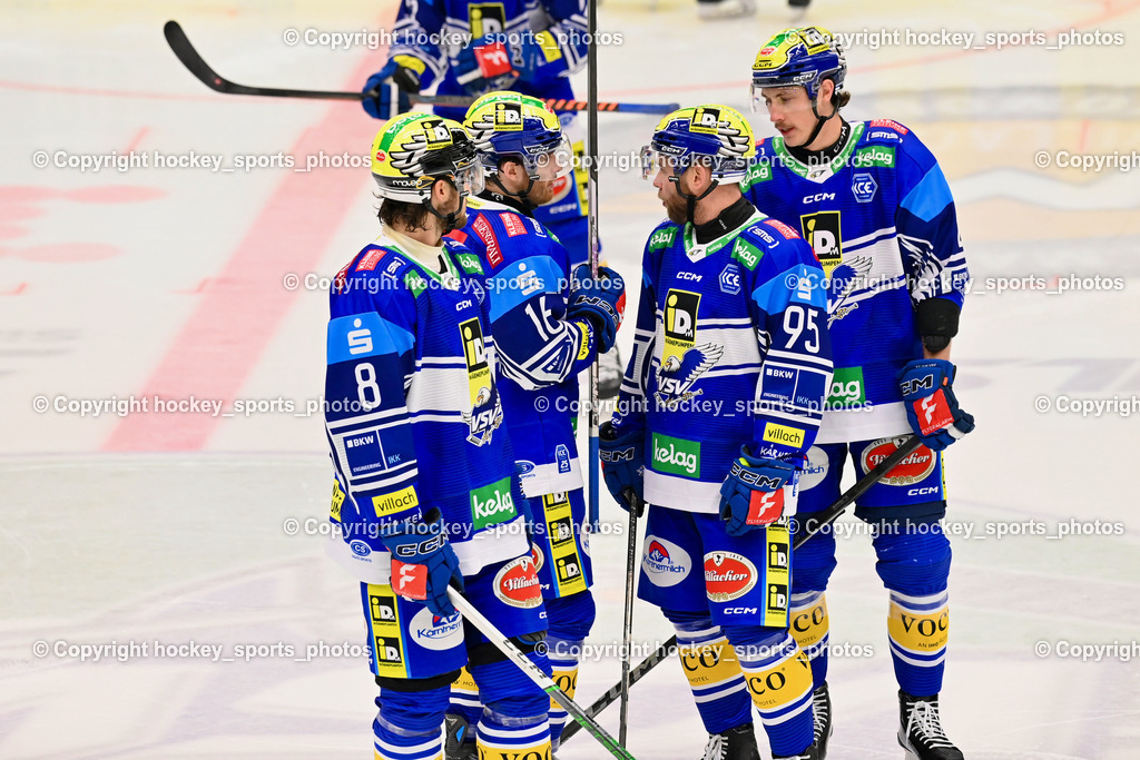 EC IDM WÄRMEPUMPEN VSV vs. HYDRO FEHERVAR AV 19 | #8 Rebernig Maximilian EC VSV, #16 HANCOCK Kevin EC VSV, #95 Katic Mark EC VSV, #2 MACPHERSON Dylan EC VSV, EC IDM WÄRMEPUMPEN VSV vs. HYDRO FEHERVAR AV 19, EC IDM WÄRMEPUMPEN VSV vs. HYDRO FEHERVAR AV 19 am 20.11.2024 in Villach (Stadthalle Villach), Austria, (Photo by Bernd Stefan)