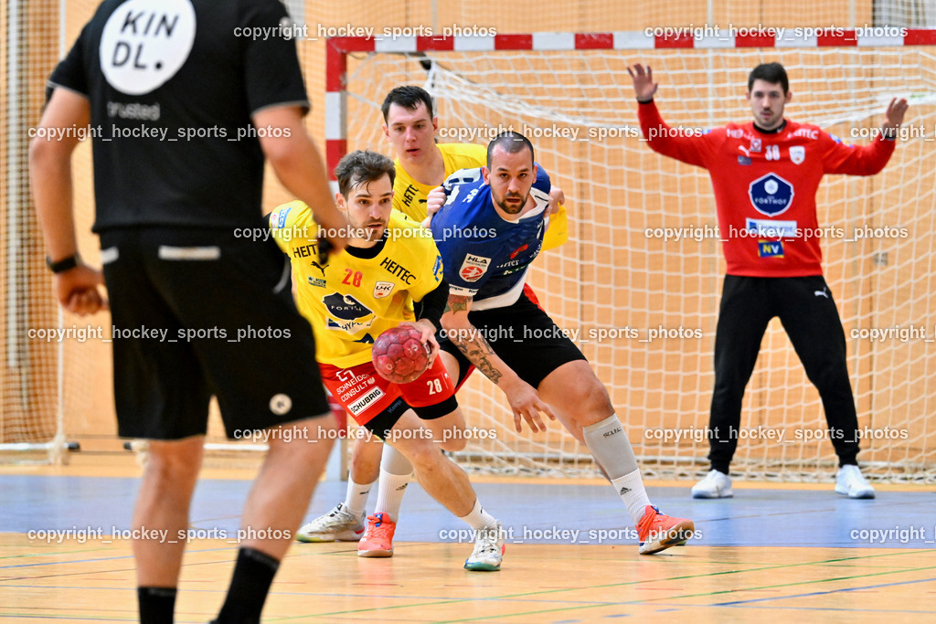 SC Ferlach vs. UHK Krems | #28 Munzinger Luca UHK KREMS, #81 MILICEVIC Adrian SC Ferlach, #19 Knez Domen UHK KREMS, SC Ferlach vs. UHK Krems, SC Ferlach vs. UHK Krems am 02.05.2026 in Ferlach (Ballspielhalle Ferlach), Austria, (Photo by Bernd Stefan)
