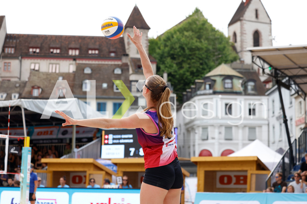 Obi BeachTour 2026 - Basel | BASEL, SWITZERLAND - JULY 18: LIVIA STOLZ (SUI) during the Obi BeachTour 2026 match between EUGSTER / GÄHWILER (SUI) and WANDELER / STOLZ (SUI) at Barfüsserplatz on July 18, 2026 in Basel, Switzerland. - Realisiert mit Pictrs.com