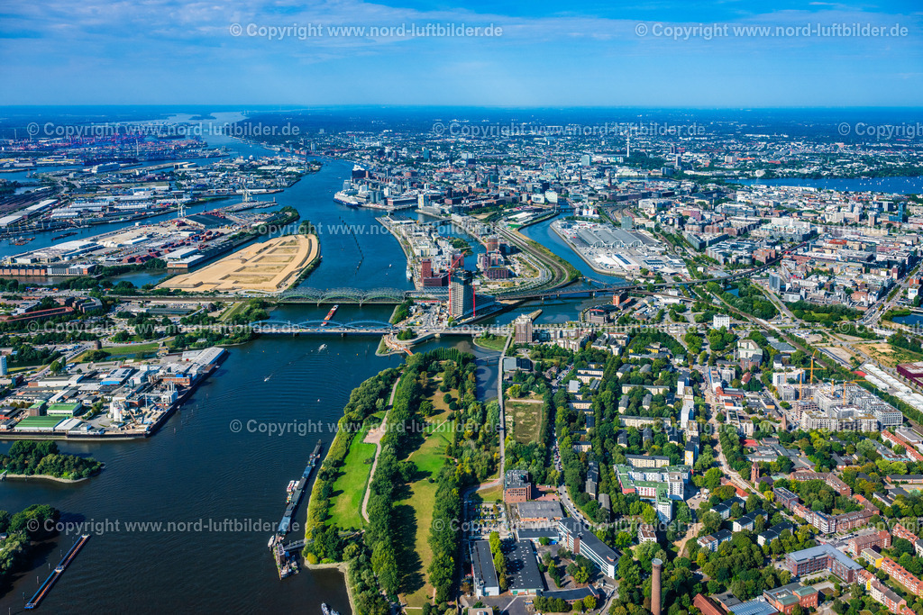 Hamburg_Rothenburgsort_ELS_8003200925 | HAMBURG 20.09.2025 Fluß - Brückenbauwerk Elbbrücken - Norderelbbrücke über die Ufer der Elbe in Hamburg. // River - bridge structure Elbbruecken - Norderelbbruecke on the banks of the Elbe in Hamburg, Germany. Foto: Martin Elsen