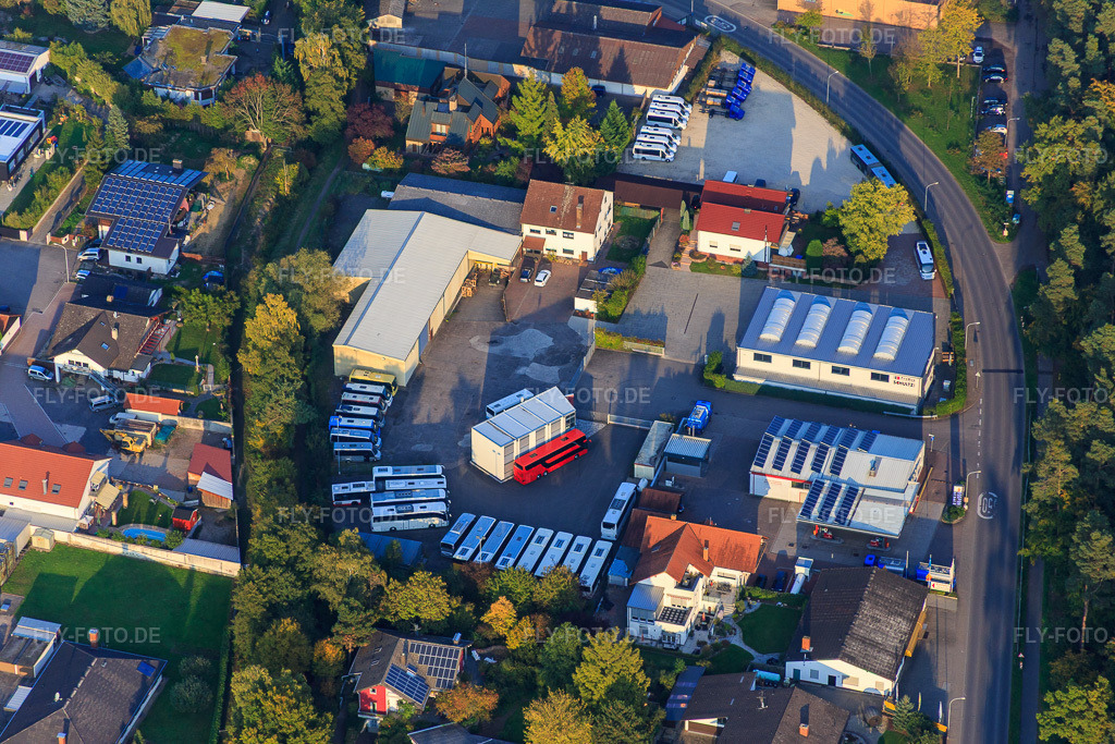 Luftbild: Industriegebiet Am Kleinwald mit ProBus Reisemobile GmbH in Herxheim bei Landau im Bundesland Rheinland-Pfalz in Deutschland. Foto: IMG_073933.jpg vom 03.10.2014 durch Werner Riehm/FLY-FOTO.dePROBUS-REISEMOBILE.DE