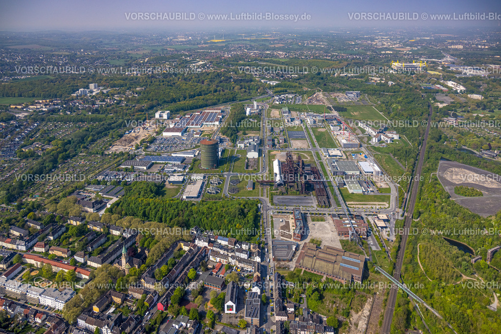 Dortmund220500443PhoenixWest | Luftbild von PHOENIX West , ehemaliges Stahlwerk Phoenix, ZfP – Zentrum für Produktionstechnologie Dortmund , MST: MST.factory dortmund,  Hörde, Dortmund, Ruhrgebiet, Nordrhein-Westfalen, Deutschland 