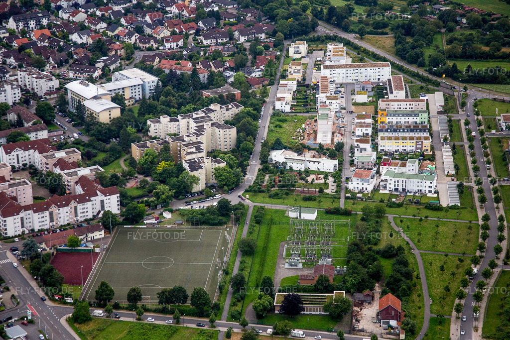 Luftbild: Siedlungsgebiet im Ortsteil Kirchheim in Heidelberg im Bundesland Baden-Württemberg in Deutschland. Foto: IMG_090830.jpg vom 04.07.2016 durch Werner Riehm/FLY-FOTO.de