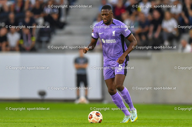 AUT, Fussball Europaleague LASK Linz (AUT) vs Liverpool FC (ENG) | 21.09.2023, Raiffeisen Arena Linz, AUT, Europaleague LASK Linz (AUT) vs Liverpool FC (ENG), im Bild Ibrahima Konate (Liverpool)


// Europaleague Match, LASK Linz (AUT) vs Liverpool FC (ENG) in Linz, Austria on 2023/09/21
