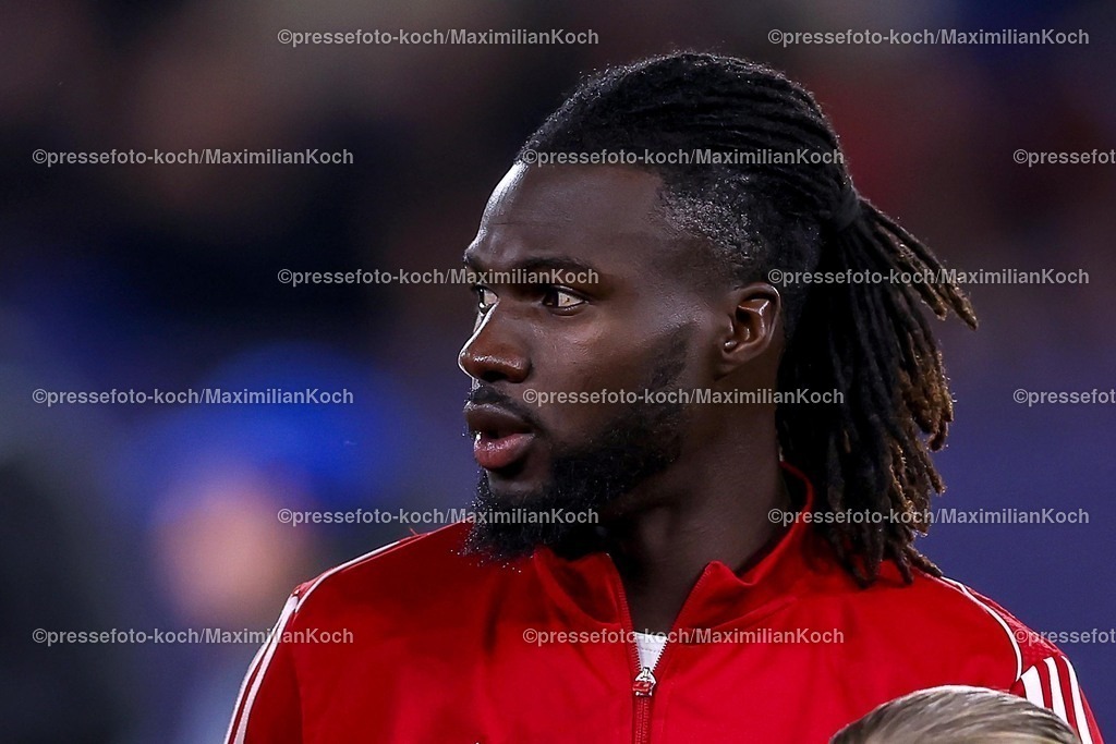 UCL22012502068 | 22.01.2025, Fußball, UEFA Champions League, Schachtar Donezk - Stade Brestois 29, Arena AufSchalke Gelsenkirchen, 7. Spieltag Saison 2024 2025: Mama Balde (Stade Brest #14)