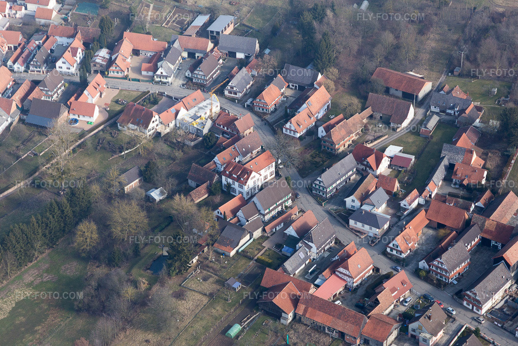 Aerial view: View of the town in Seebach in the state Bas-Rhin, France.Photo: IMG_096908.jpg taken on 02/19/2017 by Werner Riehm/FLY-FOTO.comResolution of the original: 5472 x 3648 px