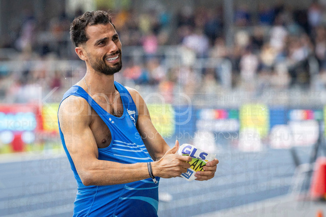 Deutsche Leichtathletik-Meisterschaften; Bochum-Wattenscheid, 26.07.2026 | Deutscher Meister im Dreisprung: Mohammad Amin Alsalami (LAC BERLIN); Deutsche Leichtathletik-Meisterschaften am 26.07.2026 im Lorheide-Stadion, Bochum-Wattenscheid (Nordrhein-Westfalen).