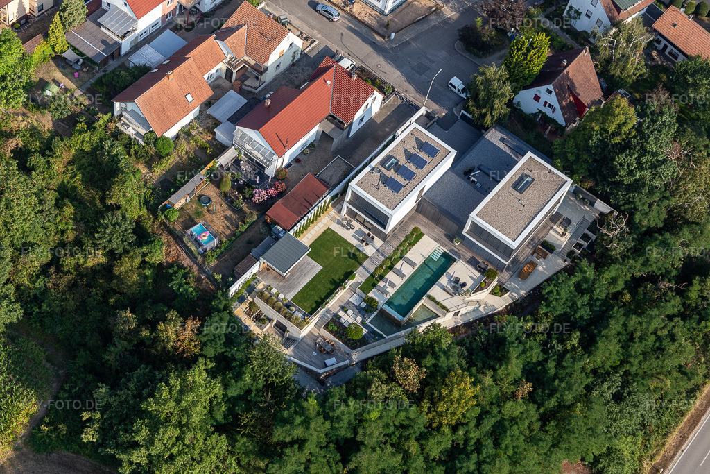 Luftbild: Hardtwald, St. Georg Straße im Ortsteil Hardtwald in Neupotz im Bundesland Rheinland-Pfalz in Deutschland. Foto: IMG_122171.jpg vom 11.08.2020 durch Werner Riehm/FLY-FOTO.de