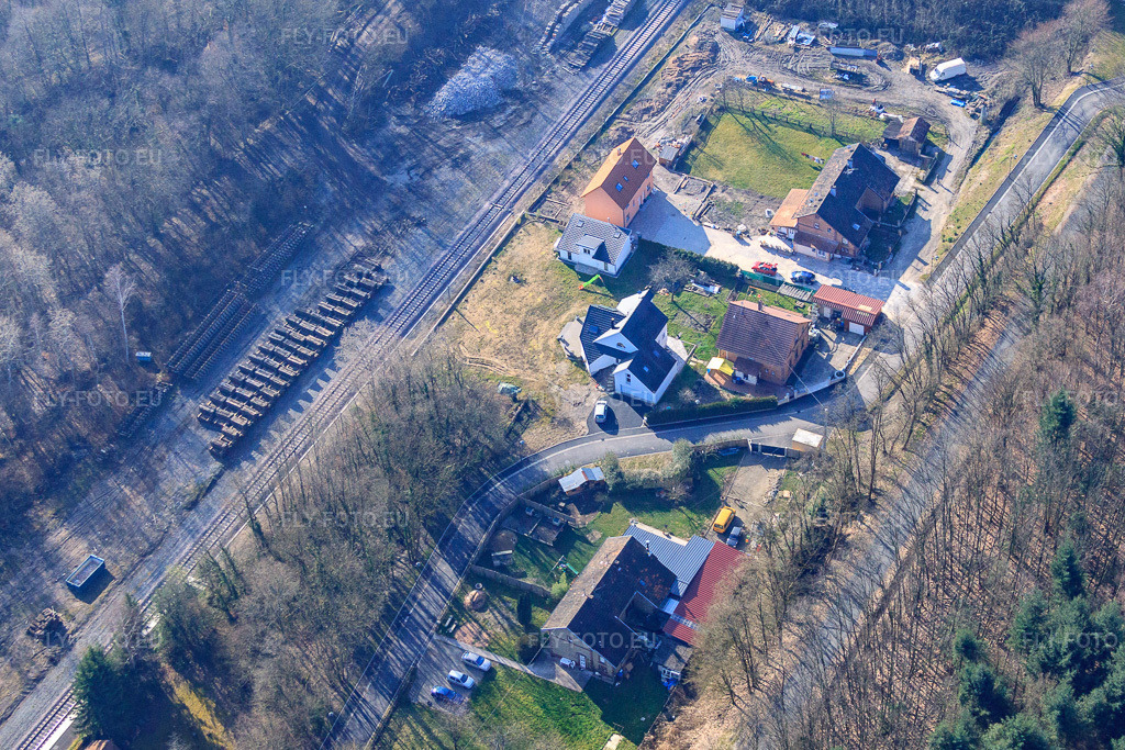 Vue aérienne: Station Walbourg à Walbourg dans le département Bas Rhin, France – .Photo: IMG_62776.jpg prise le 09/03/2014 par Werner Riehm/FLY-FOTO.eu – Résolution de l'original: 4008 x 2672 px