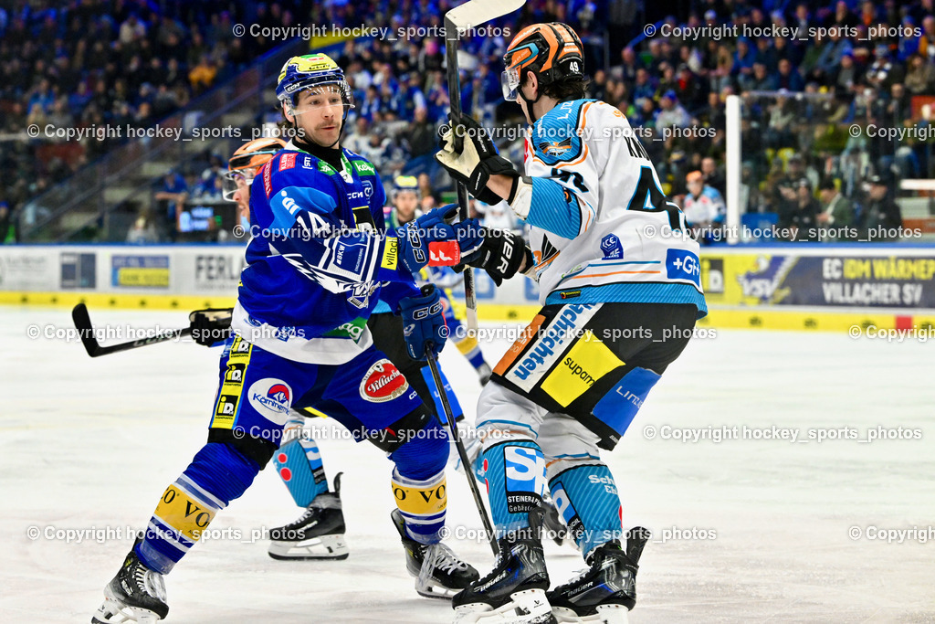 EC IDM Wärmepumpen VSV vs. STEINBACH BLACK WINGS LINZ  | #74 COATTA Max EC VSV, #49 Knott Graham BLACK WINGS LINZ, EC IDM Wärmepumpen VSV vs. STEINBACH BLACK WINGS LINZ , EC IDM Wärmepumpen VSV vs. STEINBACH BLACK WINGS LINZ  am 28.01.2025 in Villach (Stadthalle Villach), Austria, (Photo by Bernd Stefan)
