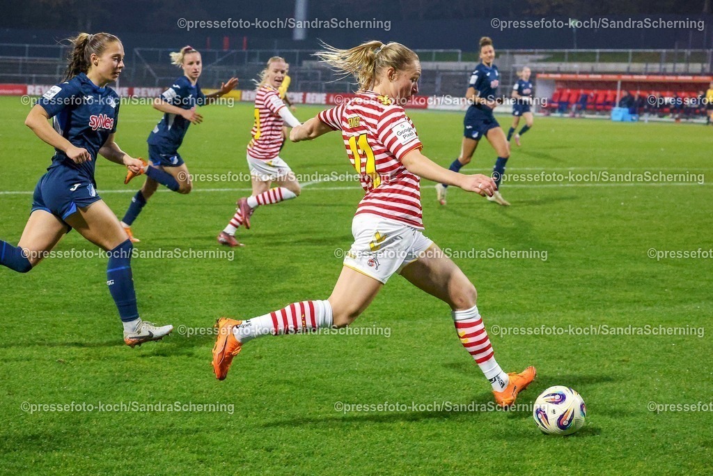 xSSCx09112501017 | 09.11.2025, xsscx, Frauen Fuﬂball, 1. FC Koeln - TSG 1899 Hoffenheim, 1. Fuﬂball Bundesliga, 10. Spieltag, Franz-Kremer-Stadion, Saison 2025 2026: Pauline Bremer (1. FC Koeln #11) DFB regulations prohibit any use of photographs as image sequences and or quasi-video. Nordrhein-Westfalen Deutschland