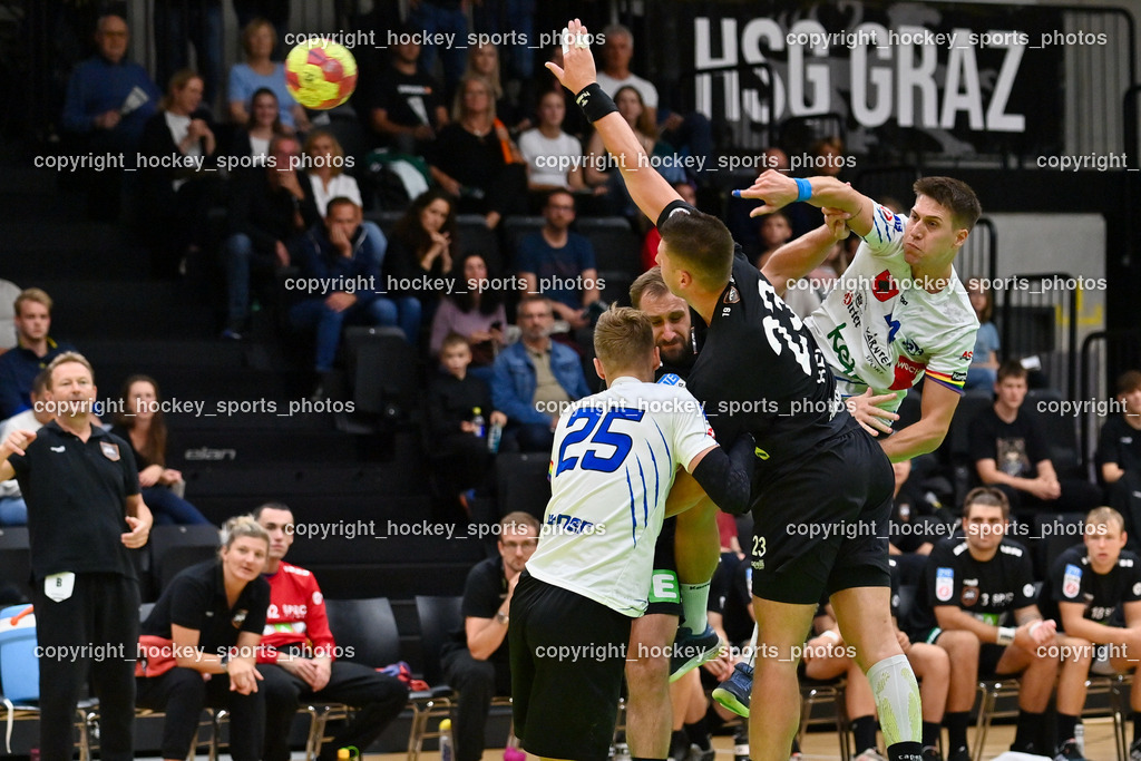 HSG Holding Graz vs. SC Ferlach 16.9.2022 | #24 JOVANOVIC Mladan, #25 PLONER Florian, 
