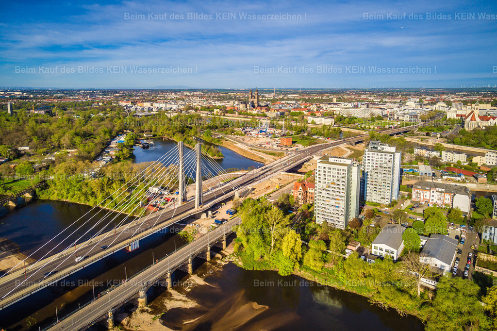 Luftbild Magdeburg Pylonbrücke Alte Elbe Werder-0021 | Luftbild Magdeburg Pylonbrücke Alte Elbe Werder Badestraße Zollhafen - Realisiert mit Pictrs.com