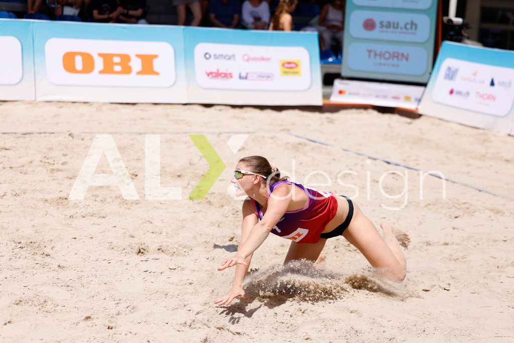 Obi BeachTour 2026 - Basel | BASEL, SWITZERLAND - JULY 17: DUNJA GERSON (SUI) during the Obi BeachTour 2026 match between KLUSER / SCHWAB (SUI) and GERSON / SCHALTEGGER (SUI) at Barfüsserplatz on July 17, 2026 in Basel, Switzerland. - Realisiert mit Pictrs.com