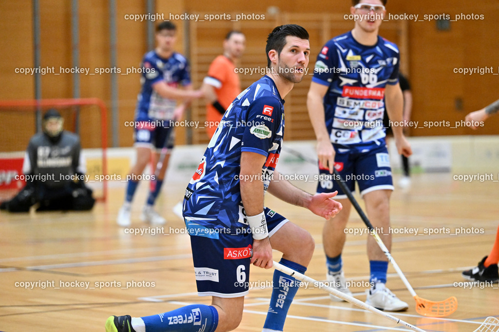 VSV Unihockey vs. SZPK Floorball | #6 Timo Schmid VSV Unihockey, VSV Unihockey vs. SZPK Floorball, VSV Unihockey vs. SZPK Floorball am 23.11.2024 in Villach (Ballspielhalle St. Martin), Austria, (Photo by Bernd Stefan)