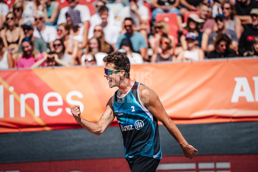 Beachvolleyball | Männer  | Allianz German Beach Tour 2024 | Tourstop Kühlungsborn | 10.08.2024 | Lui Wüst jubelt und ballt die Faust