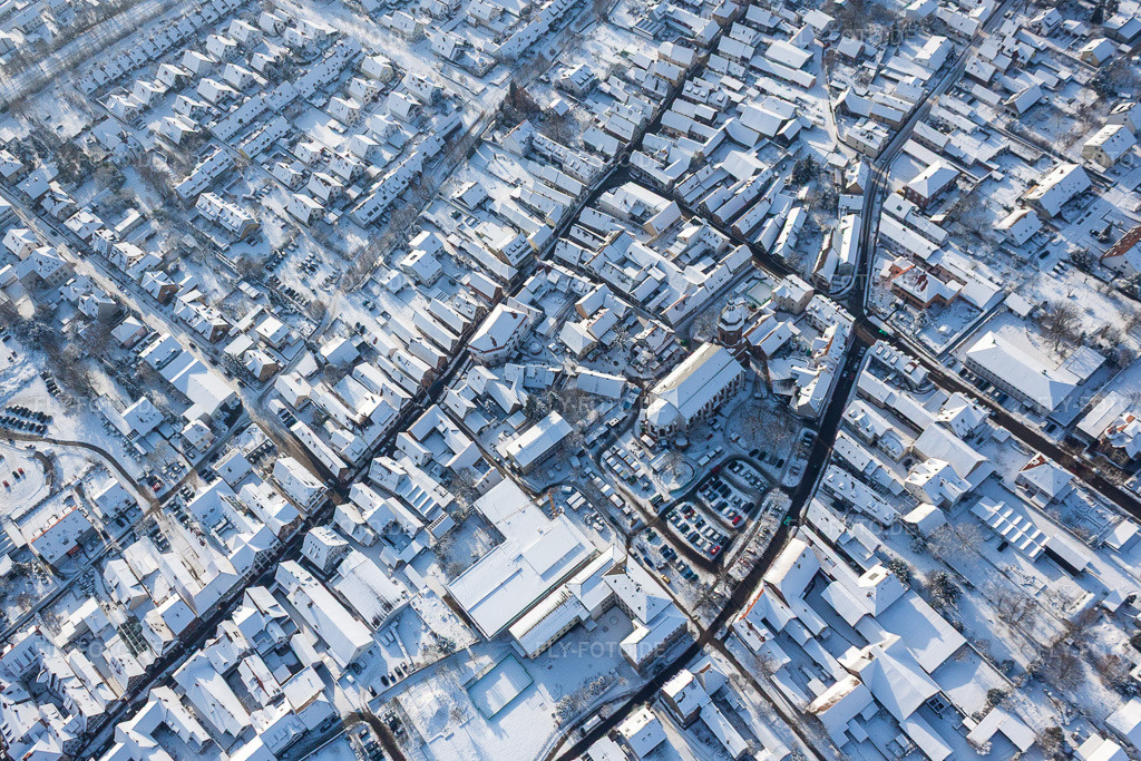 Luftbild: Winterluftbild des Veranstaltungsgeländes des Weihnachtsmarkt 