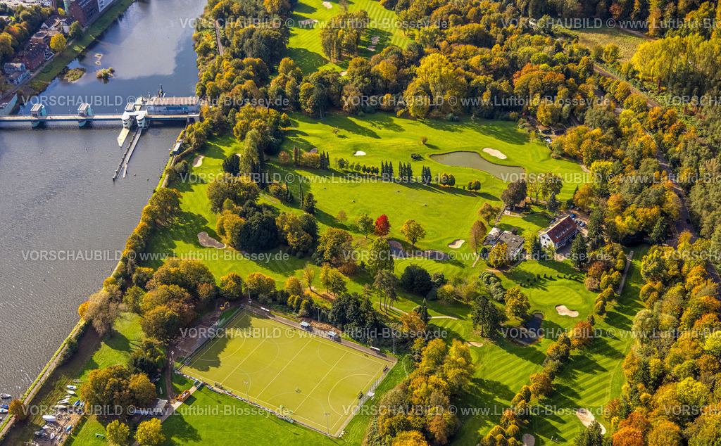 Essen251002625Sued | Luftbild, Golfplatz Golfriege ETUF e.V. am Baldeneysee, Bredeney, Essen, Ruhrgebiet, Nordrhein-Westfalen, Deutschland
