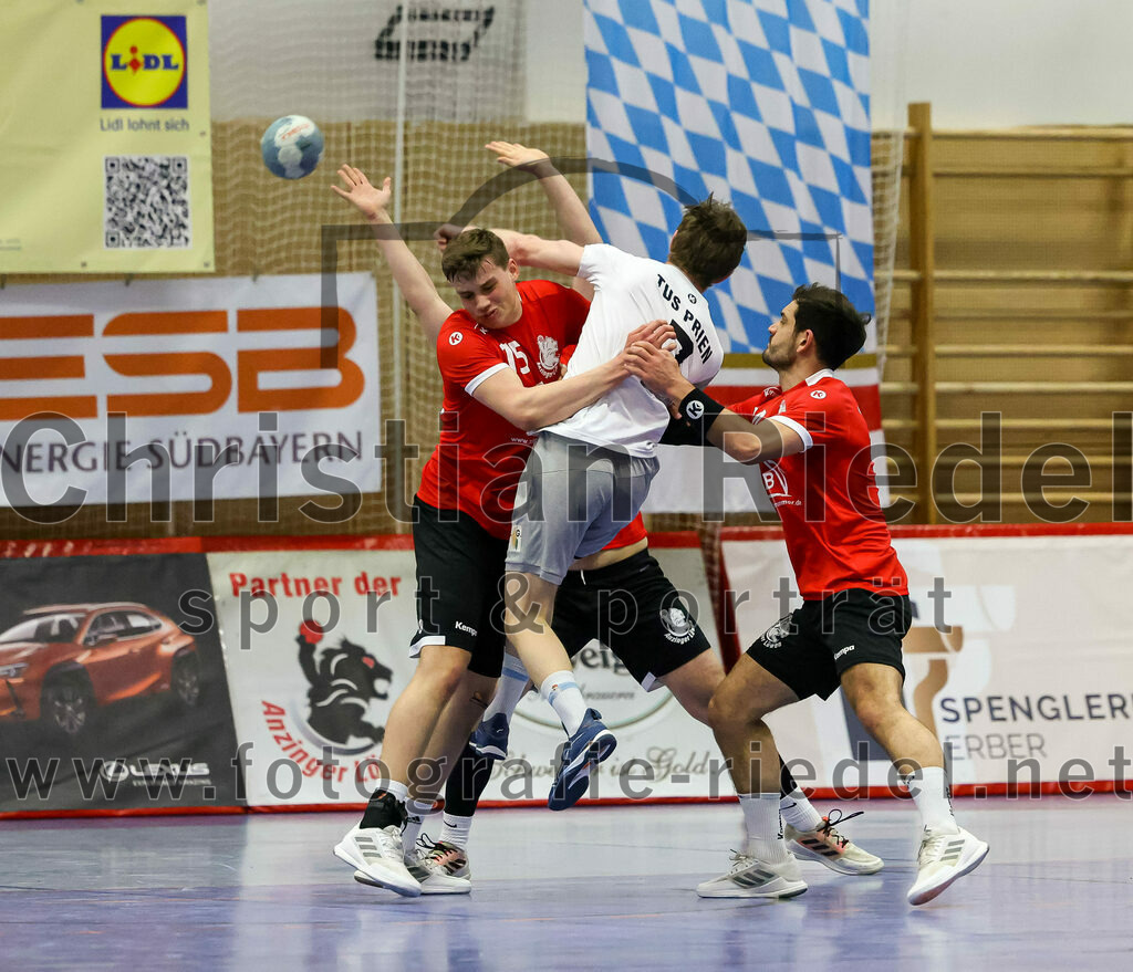 2023-04-01_025_SV_Anzing_gegen_TuS_Prien | Anzing, Deutschland, 01.04.2023:
Handball, Bezirksliga 2022 / 2023, 12. Spieltag, SV Anzing gegen TuS Prien, Endergebnis: 

Foto: Christian Riedel / fotografie-riedel.net