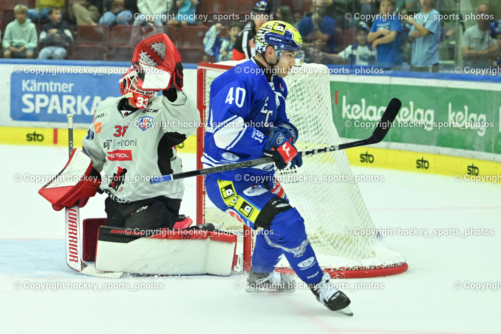 EC IDM Wärmepumpen VSV vs. HDD Jesenice | #38 Us Zan HDD Jesenice, #40 WALLENTA Elias EC VSV, EC IDM Wärmepumpen VSV vs. HDD Jesenice, EC IDM Wärmepumpen VSV vs. HDD Jesenice am 08.09.2024 in Villach (Stadthalle Villach), Austria, (Photo by Bernd Stefan)