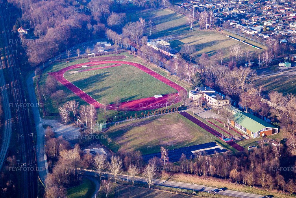 Luftbild: Münchfeld Stadion in Rastatt im Bundesland Baden-Württemberg in Deutschland. Foto: IMG_62009.jpg vom 31.01.2014 durch Werner Riehm/FLY-FOTO.de