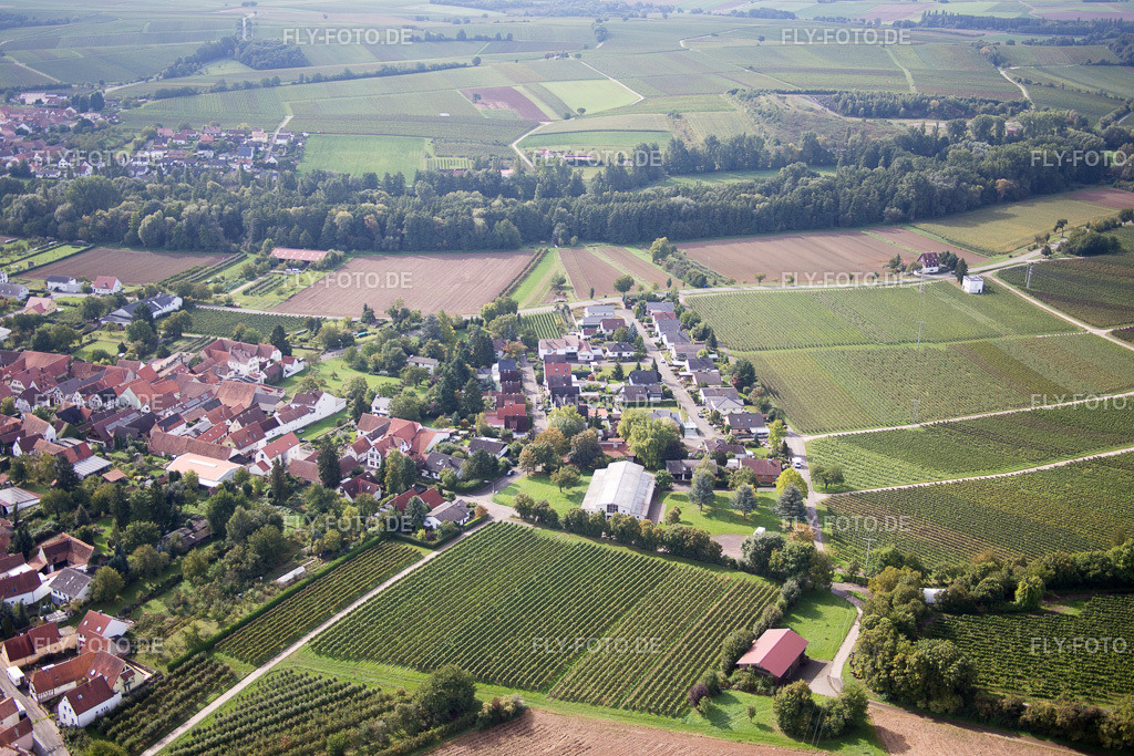 Am Berg | Luftbild: Am Berg im Ortsteil Heuchelheim in Heuchelheim-Klingen im Bundesland Rheinland-Pfalz in Deutschland. Foto: IMG_072589.jpg vom 19.09.2014 durch Werner Riehm/FLY-FOTO.de - Realisiert mit Pictrs.com