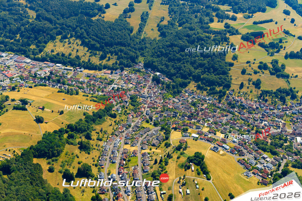 Das Luftbild zeigt :  Frammersbach - Die Luftaufnahme wurde 2023 vom UL-Flugzeug aus erstellt ( keine Drohne ) - Hochauflösende Luftaufnahme - Für grossformatige Ausdrucke geeignet. Die Geschenkidee !Mit Lizenz und Bildrechte bestellbar