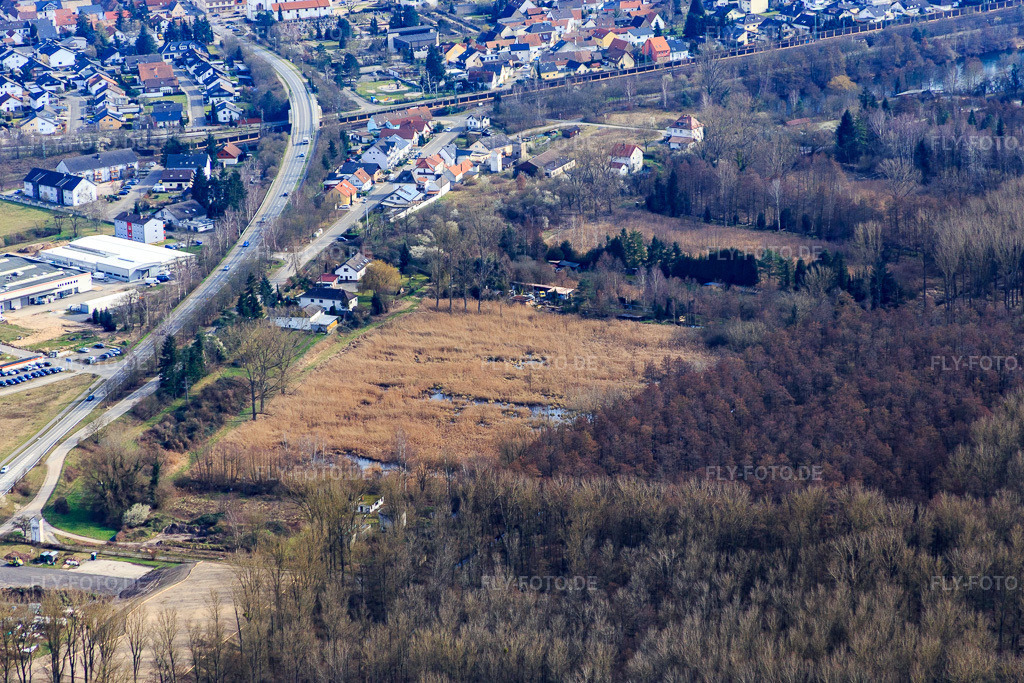 Luftbild: Am Bruhrain im Ortsteil Neudorf in Graben-Neudorf im Bundesland Baden-Württemberg in Deutschland. Foto: IMG_086233.jpg vom 26.02.2016 durch Werner Riehm/FLY-FOTO.de