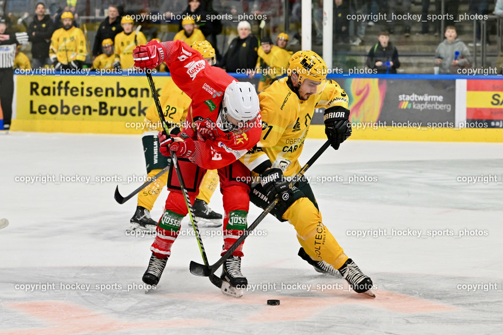 KSV KÄNGURUS vs. EHC Lustenau | #19 Trost Manuel Philipp KSV, #21 Haberl Lucas EHC Lustenau, KSV KÄNGURUS vs. EHC Lustenau, KSV KÄNGURUS vs. EHC Lustenau am 14.03.2026 in Kapfenberg (Sportzentrum Kapfenberg), Austria, (Photo by Bernd Stefan)