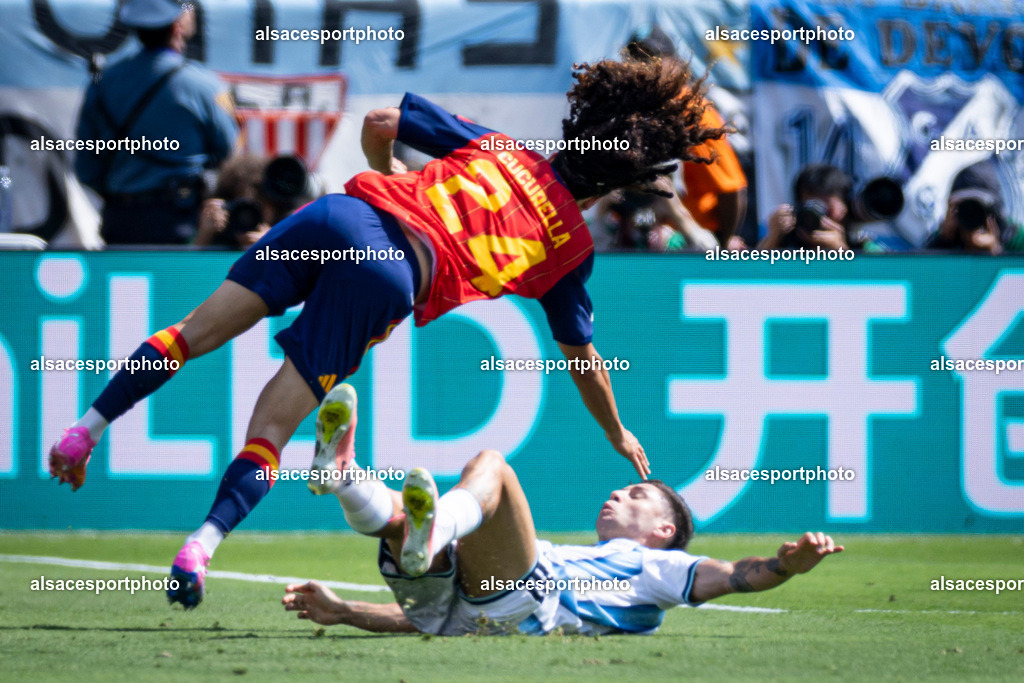 FOOTBALL : Argentine vs Espagne – Finale de la Coupe du Monde FIFA 2026. New York New Jersey Stadium, East Rutherford, New Jersey, États-Unis. 19/07/2026. | Gonzalo Montiel #4 (Argentine) et Marc Cucurella #24 (Spain)