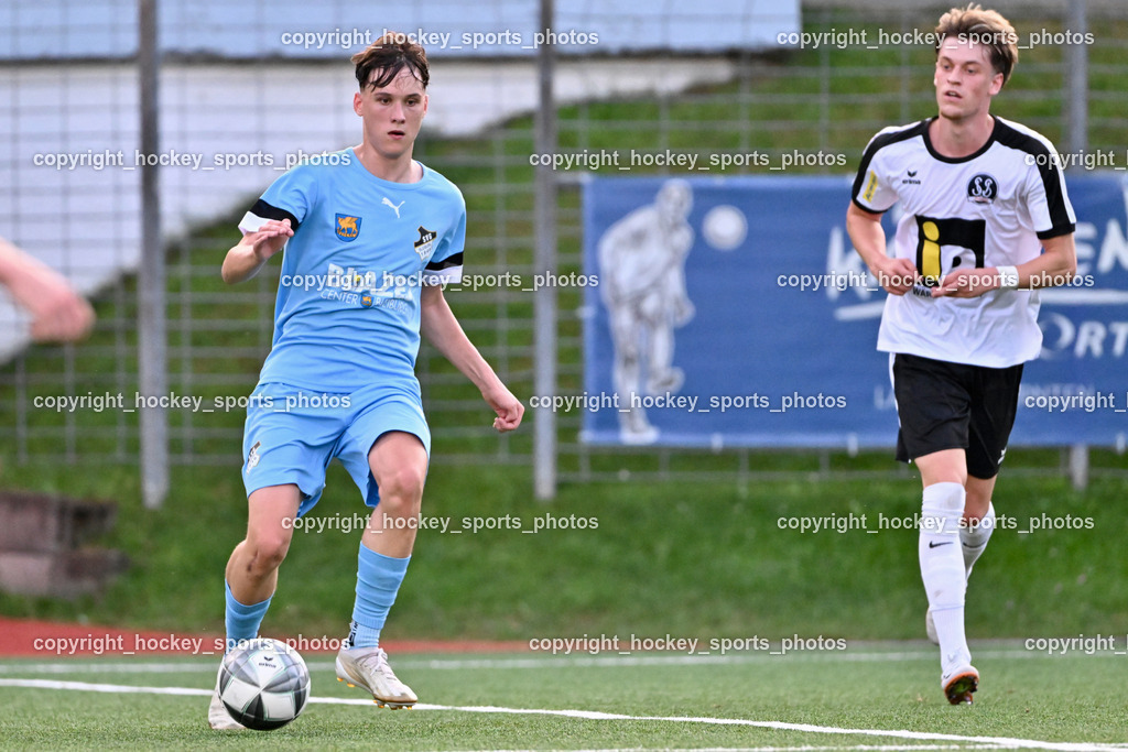 SV Spittal vs. SVG Bleiburg | #30 Maximilian Trappitsch SVG Bleiburg, #10 Adrian Steurer SV Spittal, SV Spittal vs. SVG Bleiburg, SV Spittal vs. SVG Bleiburg am 14.08.2024 in Spittal an der Drau (Goldeck Stadion), Austria, (Photo by Bernd Stefan)