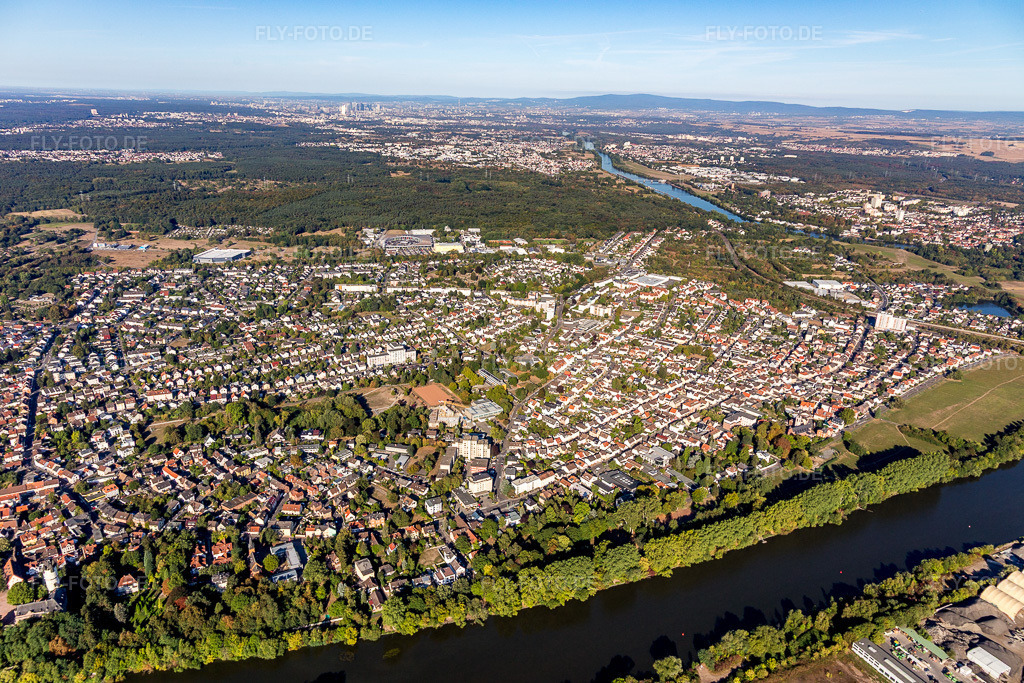 Luftbild: Ortsansicht im Ortsteil Steinheim in Hanau im Bundesland Hessen in Deutschland. Foto: IMG_111030.jpg vom 08.09.2018 durch Werner Riehm/FLY-FOTO.de