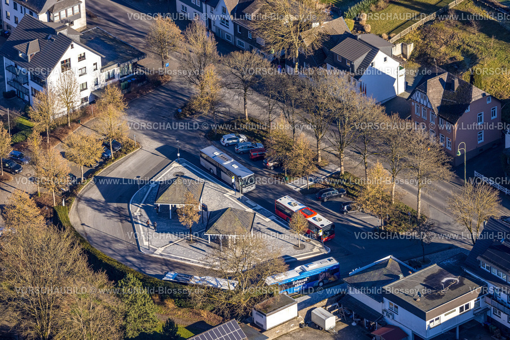 Eslohe230205105 | Luftbild, Busbahnhof, Eslohe, Sauerland, Nordrhein-Westfalen, Deutschland