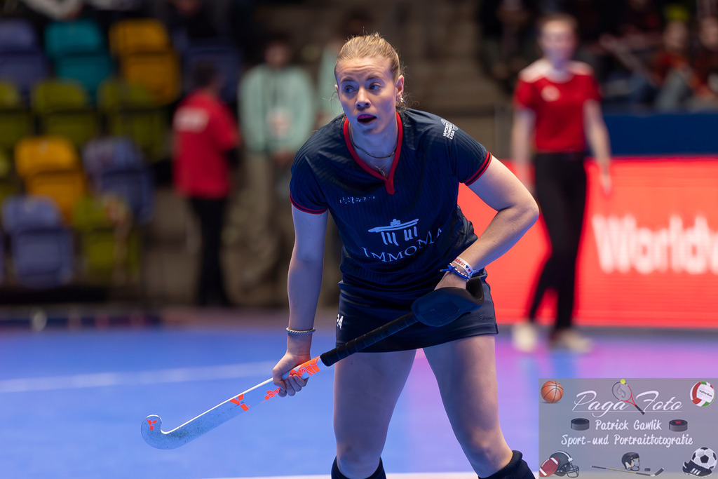 Volvo E.R.B. Final 4 Halbfinale Frauen: Der Club an der Alster - Berlienr HC, 25.01.2025 | Ida-Marie Köllinger (Berliner HC #24) Freisteller, Portrait, Porträt, Der Club an der Alster - Berlienr HC, Frankfurt, Süwag Arena, 25.1.2025 - Realisiert mit Pictrs.com