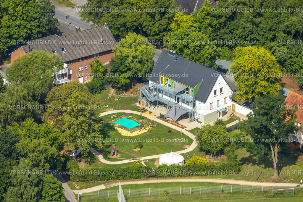 Hamm250700311Bockum-Hoevel | Luftbild, KIndergarten Kita Elterninitiative Am Eichenwäldchen e.V. mit Spielplatz, Bockum-Hövel, Hamm, Ruhrgebiet, Nordrhein-Westfalen, Deutschland