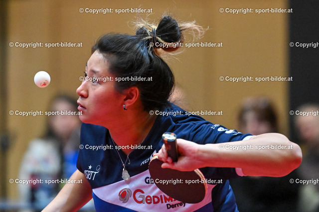 AUT, Tischtennis ETTU Womans Champions League Semi Final 2, Linz AG Froschberg (AUT) vs Etival Clairefontaine (FRA) | 29.01.2023, Sportpark Lissfeld, AUT, Tischtennis ETTU Womans Champions League Quarter Final 2, Linz AG Froschberg (AUT) vs Etival Clairefontaine (FRA), im Bild Shao Jieni (Etival Clairefontaine)

// ETTU, Tischtennis Womans Champions League Quarter Final 2 between Linz AG Froschberg (AUT) vs Etival Clairefontaine (FRA) in Linz, Austria on 2023/01/29