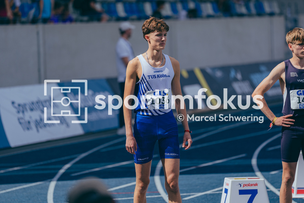 Deutsche Meisterschaften U20 / U16 2026 | Lasse Block, TuS Köln rrh., 1036, 800-Meter-Lauf, Finale, Deutsche Meisterschaften der U20 &amp; U16 2026, Lohrheidestadion Bochum-Wattenscheid, 12.07.2026. Foto: Marcel Schwering / sportimfokus - Realisiert mit Pictrs.com