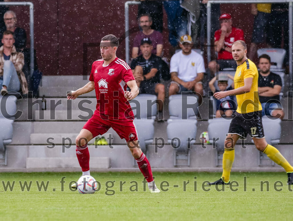 2023-07-29_059_FC_Finsing_gegen_SC_Kirchasch | Finsing, Deutschland, 29.07.2023:
Fußball, Kreisliga 2023 / 2024, 1. Spieltag, FC Finsing gegen SC Kirchasch, Endergebnis: 0:2

Kilian Schmitt (FC Finsing, #8), Thomas Angermaier (SC Kirchasch, #17)

Foto: Christian Riedel / fotografie-riedel.net