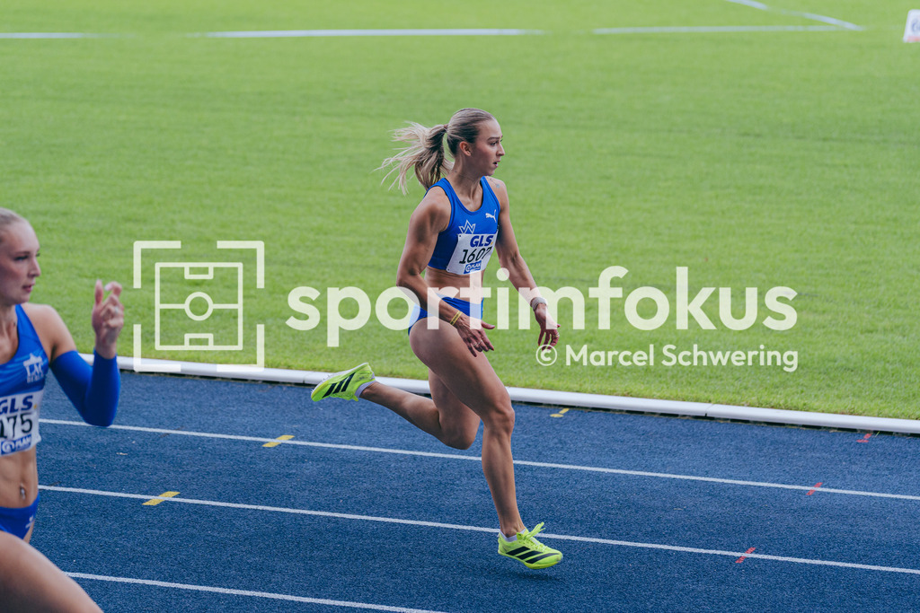 DM U23 U18 Bochum 2026 | Jolina Ernst (TV Wattenscheid 01), Startnummer 1607, 100-Meter-Lauf, Halbfinale wU23, Deutsche Meisterschaften der U18 &amp; U23 2026, Lohrheidestadion Bochum-Wattenscheid, 04.07.2026 Foto: Marcel Schwering / sportimfokus - Realisiert mit Pictrs.com