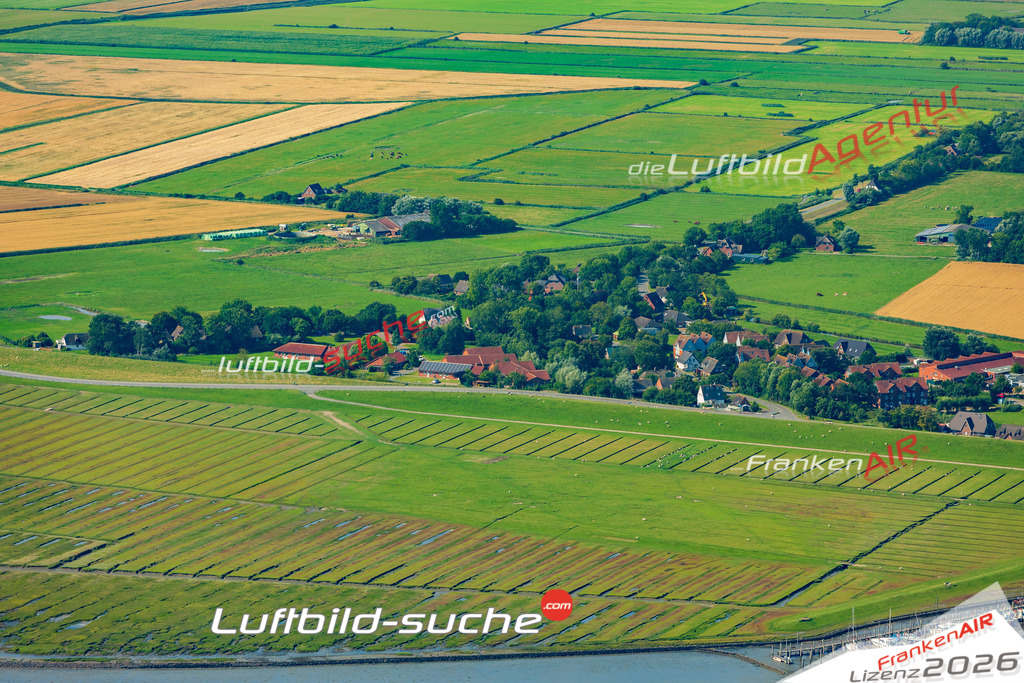 Luftaufnahme Ostersiel Pellworm - Die Luftaufnahme wurde 2025 vom UL-Flugzeug heraus erstellt ( ohne Drohne ) - Hochauflösende Luftaufnahme - für professionelle Ausdrucke geeignet. Die Geschenkidee !Mit Lizenz und Bildrechte bestellbar