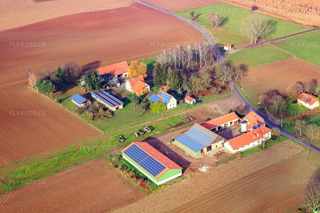 Luftbild: Ortsansicht von Südosten im Ortsteil Deutschhof in Kapellen-Drusweiler im Bundesland Rheinland-Pfalz in Deutschland.Foto: IMG_35576.jpg vom 20.11.2010 durch Werner Riehm/FLY-FOTO.deAuflösung des Originals: 4752 x 3168 px