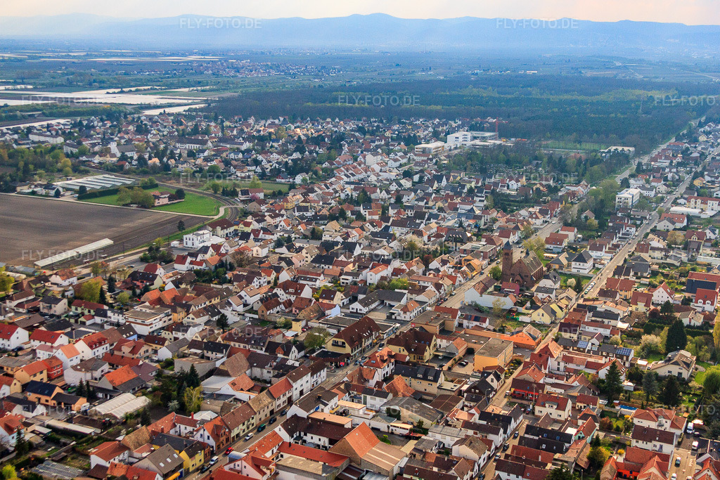 Luftbild: Maxstr in Maxdorf im Bundesland Rheinland-Pfalz in Deutschland. Foto: IMG_49873.jpg vom 13.04.2012 durch Werner Riehm/FLY-FOTO.de