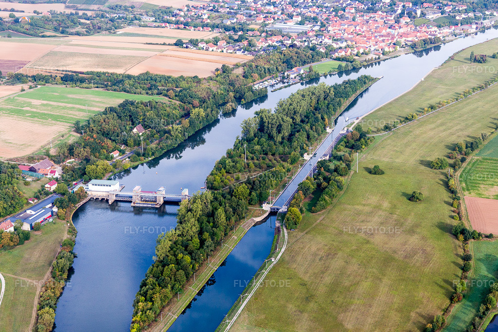 Luftbild: Kraftwerk Wipfeld im Main in Wipfeld im Bundesland Bayern in Deutschland. Foto: IMG_111296.jpg vom 09.09.2018 durch Werner Riehm/FLY-FOTO.de
