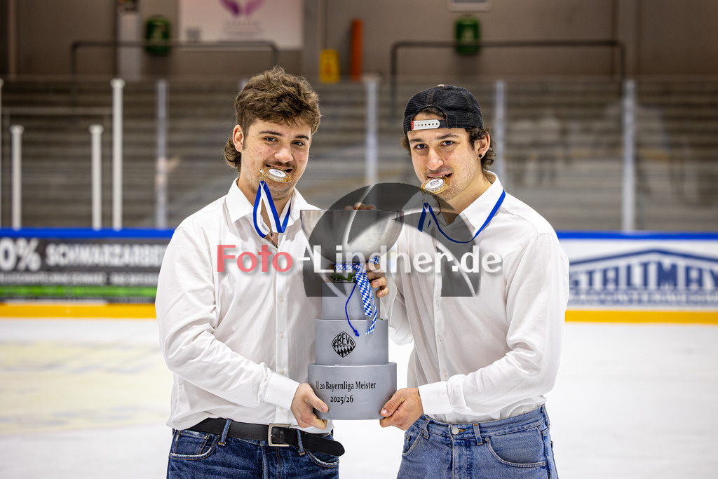 Peißenberg MINERS U20 Meisterfeier | Eishockey Bayernliga U20 Siegerehrung 2026, Peißenberg MINERS U20 Meisterfeier, 20260314,,2026-03-14 in Peißenberg (flatbuy Arena Peißenberg), Copyright: WolfgangxLindner www.foto-lindner.de