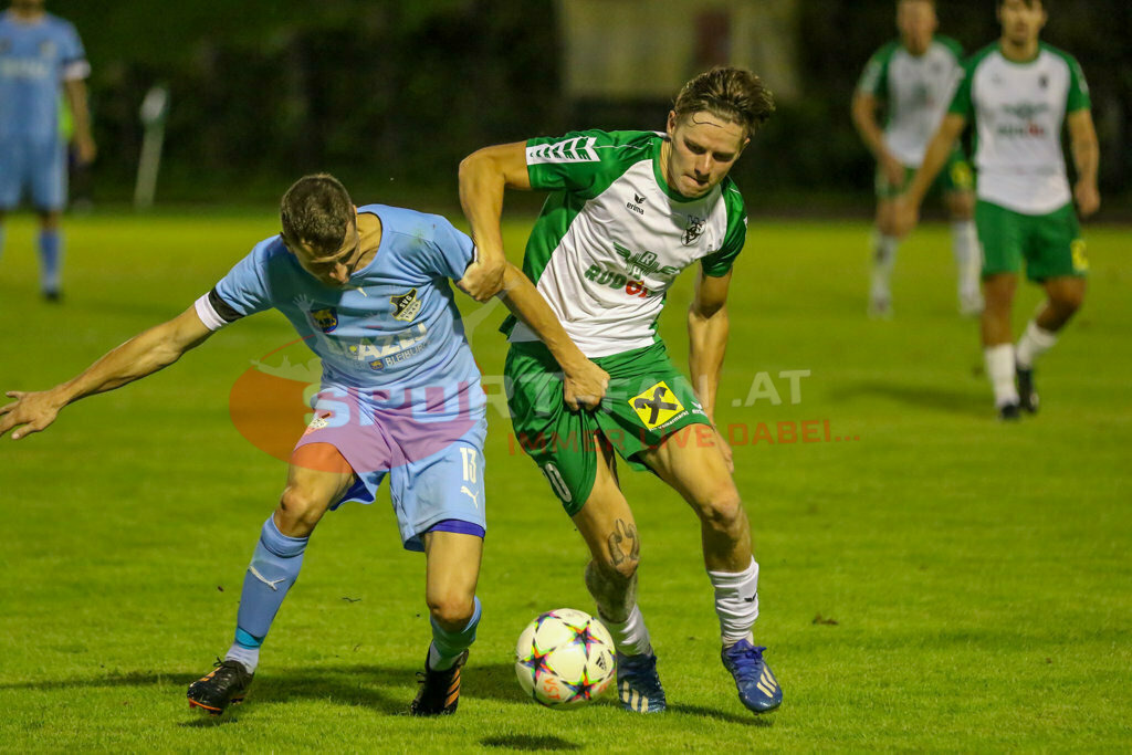 VST Völkermarkt - SVG Bleiburg 2-2, Kärntner Liga 2. Runde | Raphael Kulterer (VST Völkermark #20) Aljaz Storman (SVG Bleiburg #13) VST Völkermarkt - SVG Bleiburg 2-2 am 08.08.2023 in Völkermarkt
(Lilienberg Arena), Austria, (Photo by Ernst Krawagner sport-fan.at) - Realisiert mit Pictrs.com