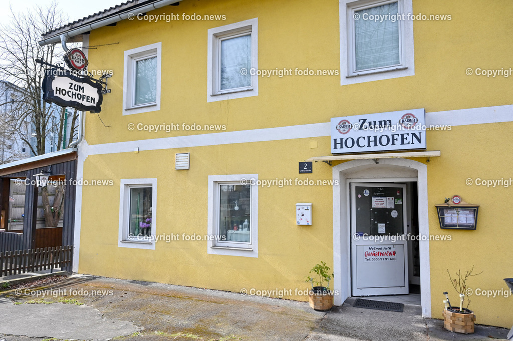 Baustelle Containerdorf Asylanten_ Lunzerstrasse Linz Kleinmuenchen_ 07.03.2023-12 | 07.03.2023, Linz, AUT, Lunzerstrasse Kleinmuenchen, im Bild Gasthaus zum Hochofen direkt gegenueber der Baustelle Containerdorf Asylanten, Lunzerstrasse Linz Kleinmuenchen